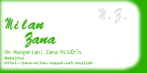 milan zana business card